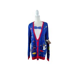 NWT Jolly Sweaters 2XL Royal Blue Men’s Ugly Christmas Sweater Holiday Joy